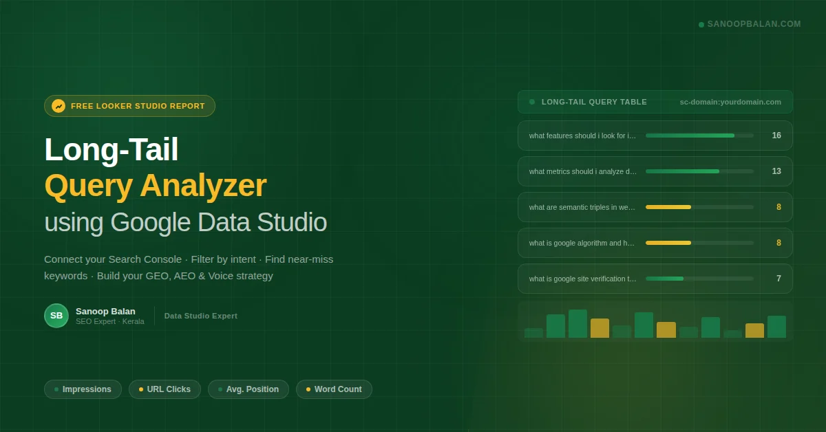 Long-Tail Query Analyzer Report using Google Data Studio